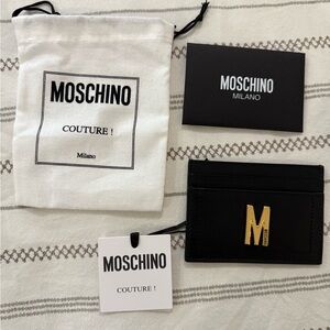 Moschino Black and Gold Card Holder